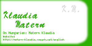 klaudia matern business card